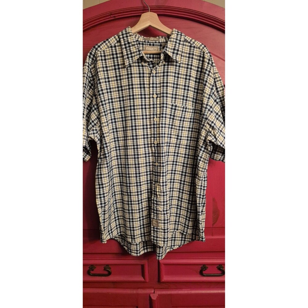 Vintage Khakis by Arrow 2XL Shirt Mens XL Big Shirt Plaid S/S Button  Cotton Y2K